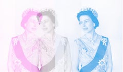 Königin von BATIK, übergroß, signierte, limitierte Auflage – Pop Art – Königin Elisabeth II.