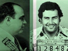 The Colour Of Money - Al Capone and Pablo Escobar  BATIK signed limited edition 