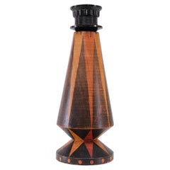 Batikked wooden lamp base, H  Steinpatz  Amsterdamse School 1925 Holland 