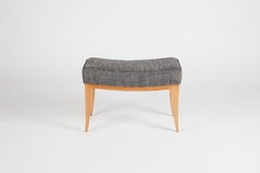 Batistin Spade, Panca imbottita in Oak con telaio curvo, Francia, circa 1946