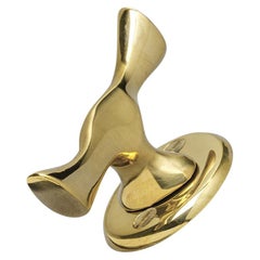 Polished Solid Brass Batlló butterfly Handle by Antoni Gaudi 20th Century Design