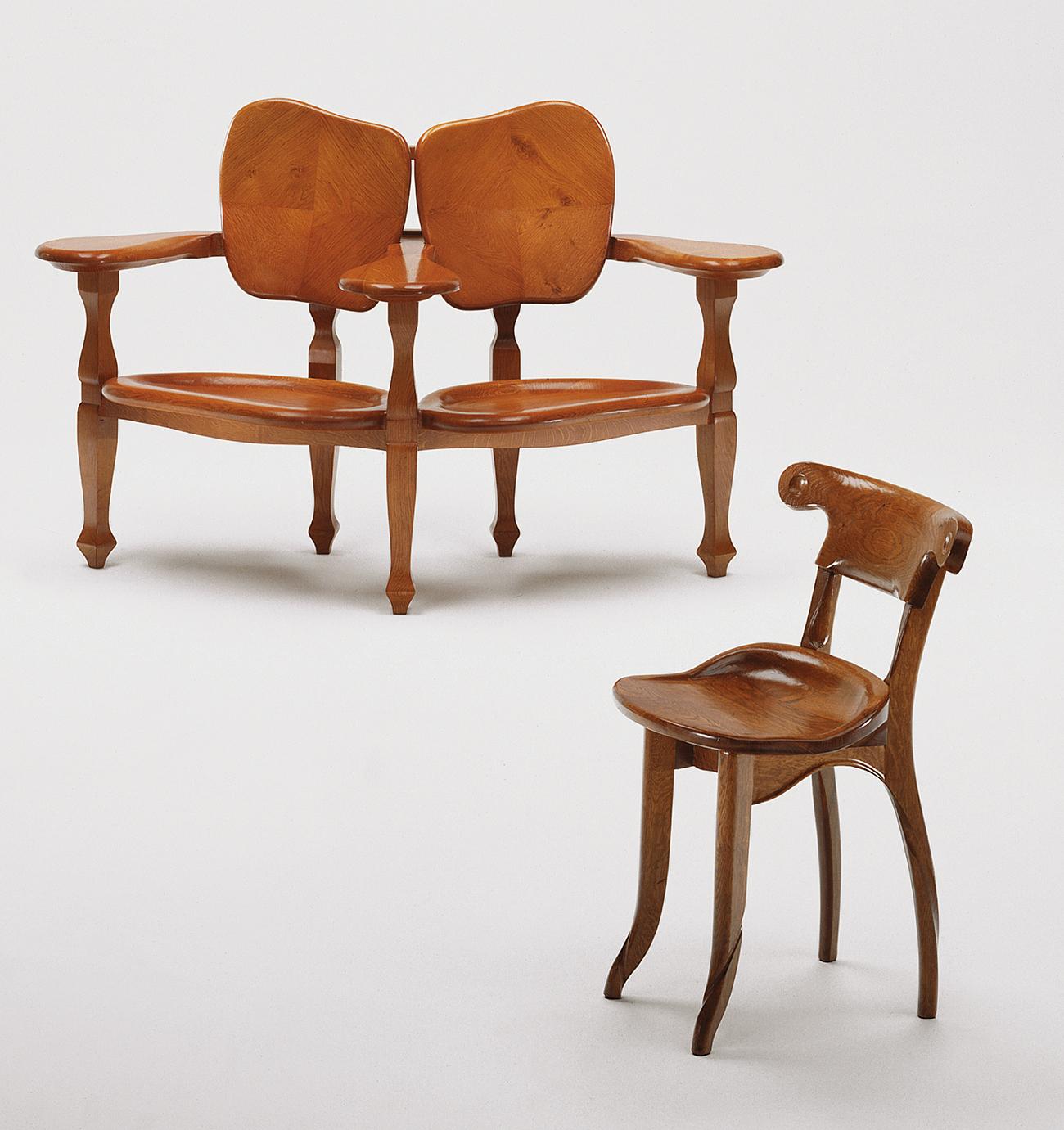 Batlló-Stuhl, von Antoni Gaudí, Eiche lackiert, Spanische Moderne (Art nouveau) im Angebot