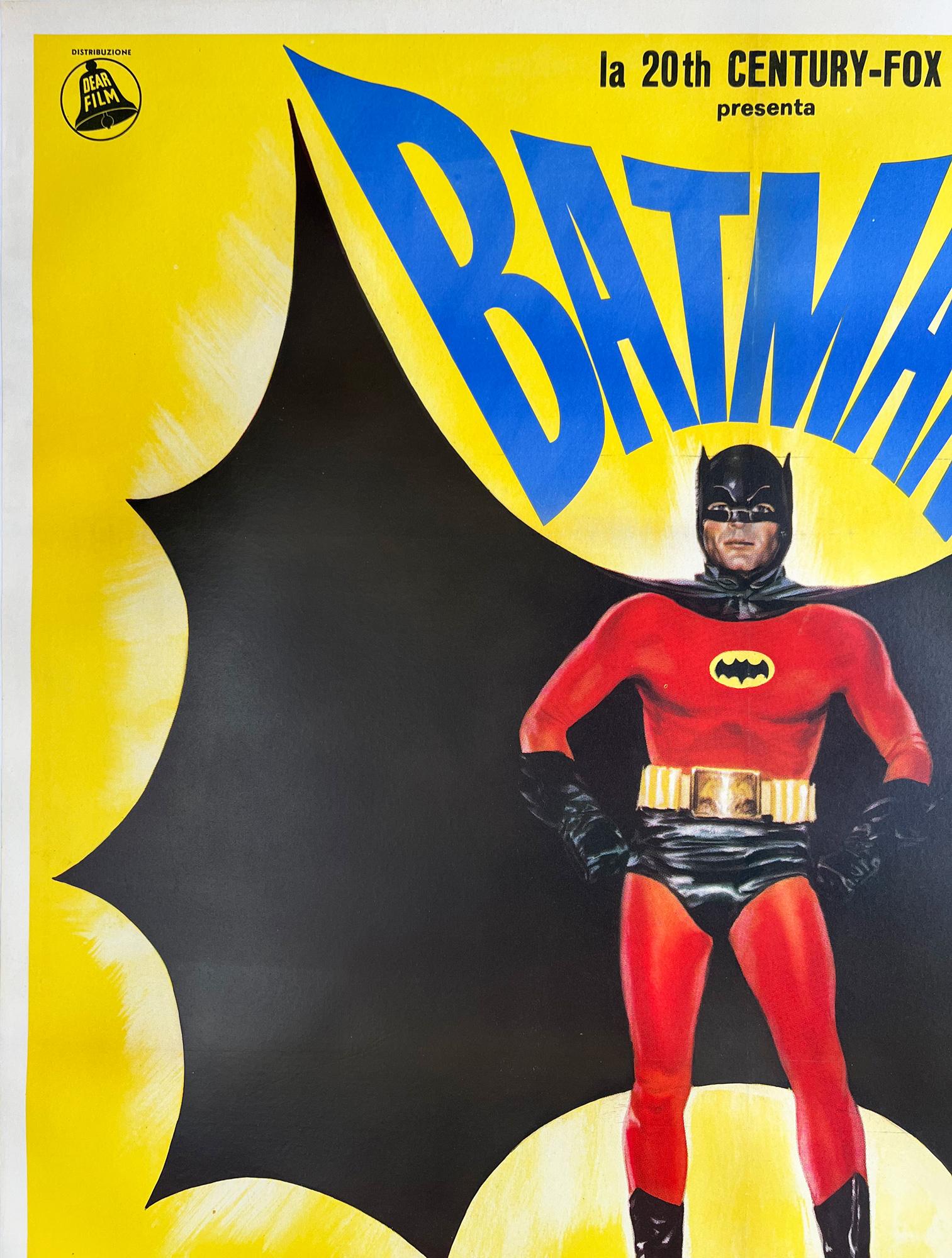 20th Century Batman 1966 Italian 2 Foglio Film Movie Poster, Superhero, Linen Backed For Sale