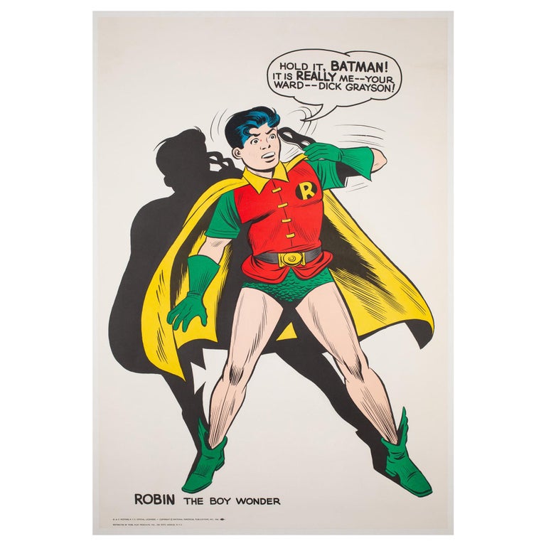 Original Vintage Comic Book Superhero Poster Robin The Boy Wonder Hold It  Batman For Sale at 1stDibs | original robin, classic robin, robin batman
