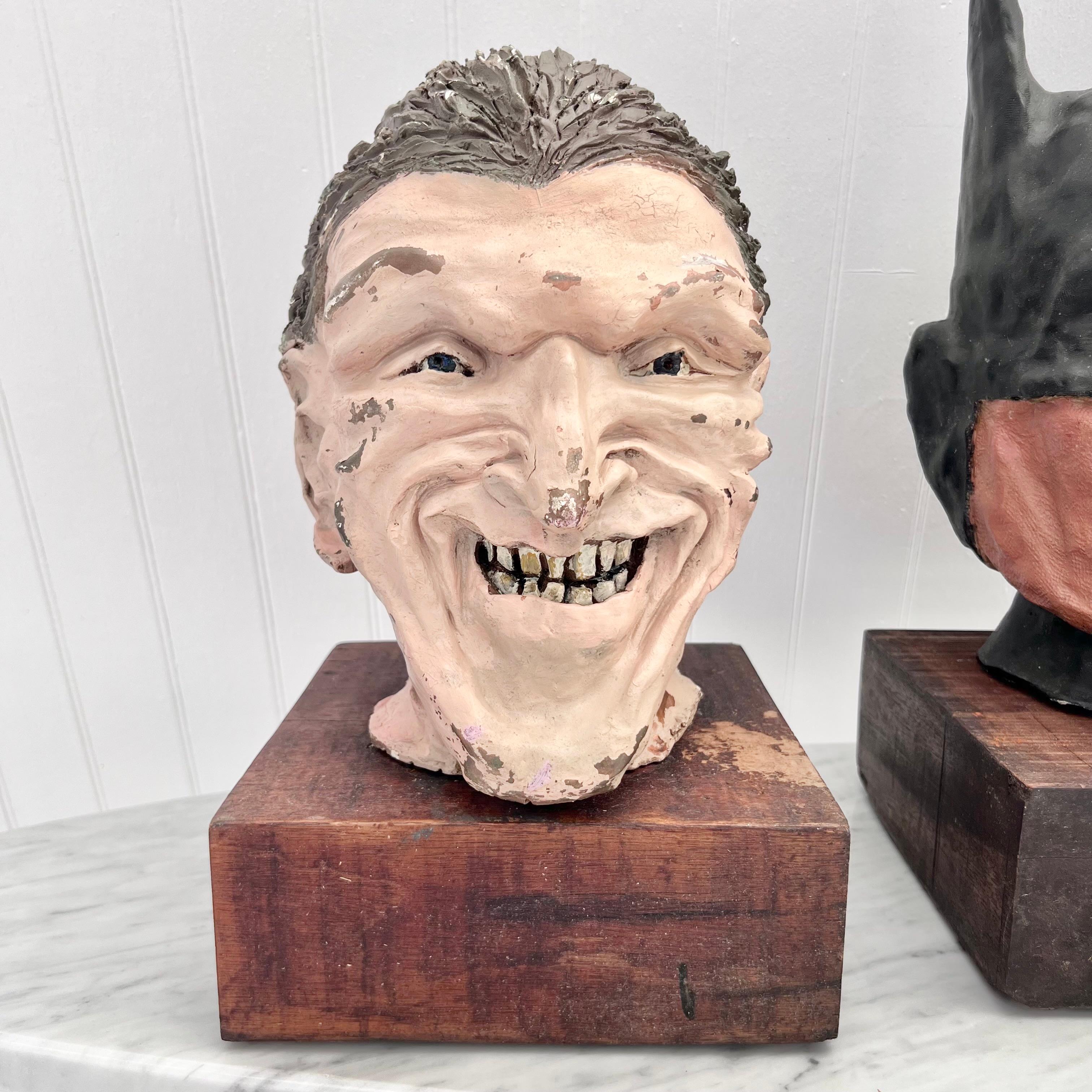 Contemporary Batman, Joker & Riddler Clay Busts, 2004 For Sale