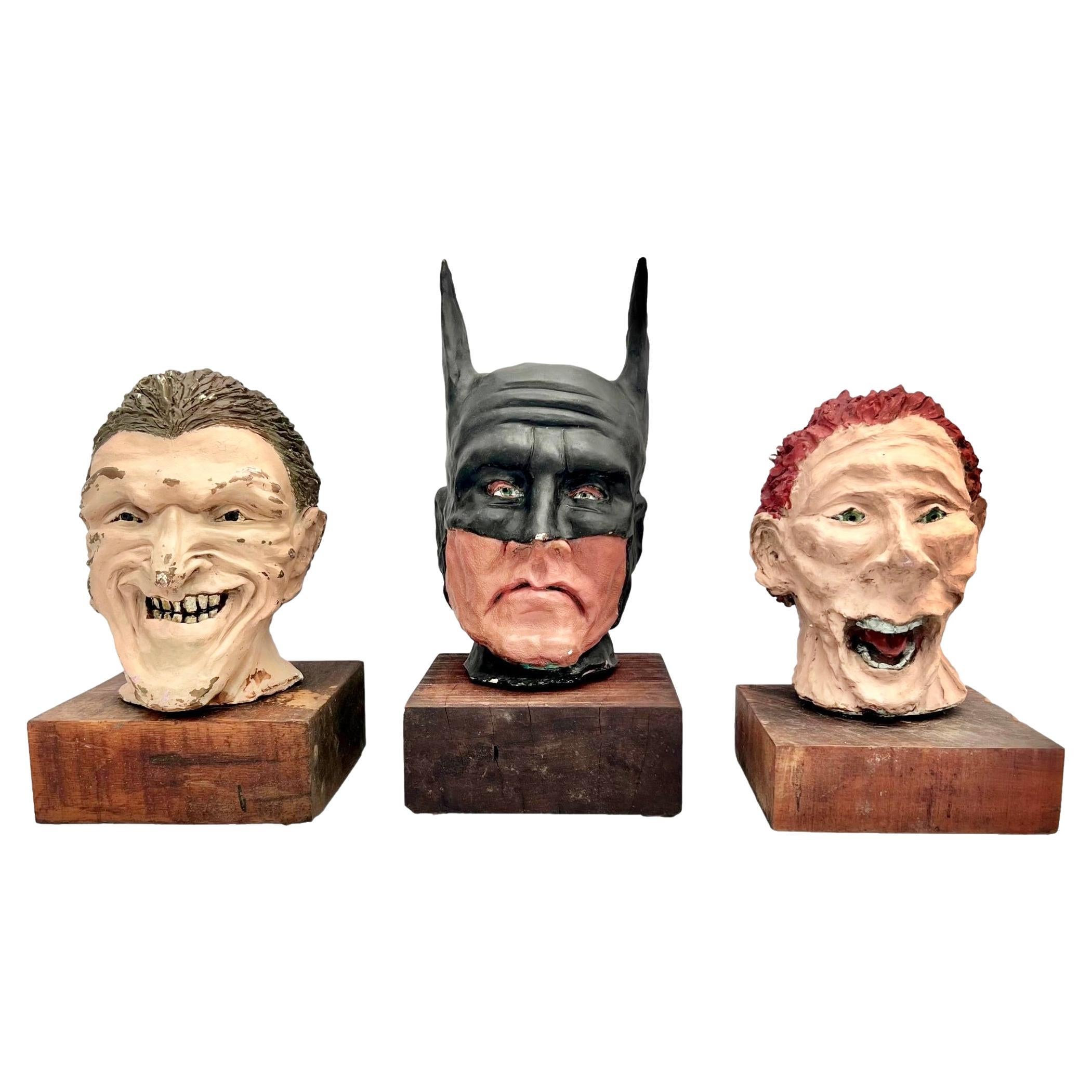 Batman, Joker & Riddler Clay Busts, 2004 For Sale