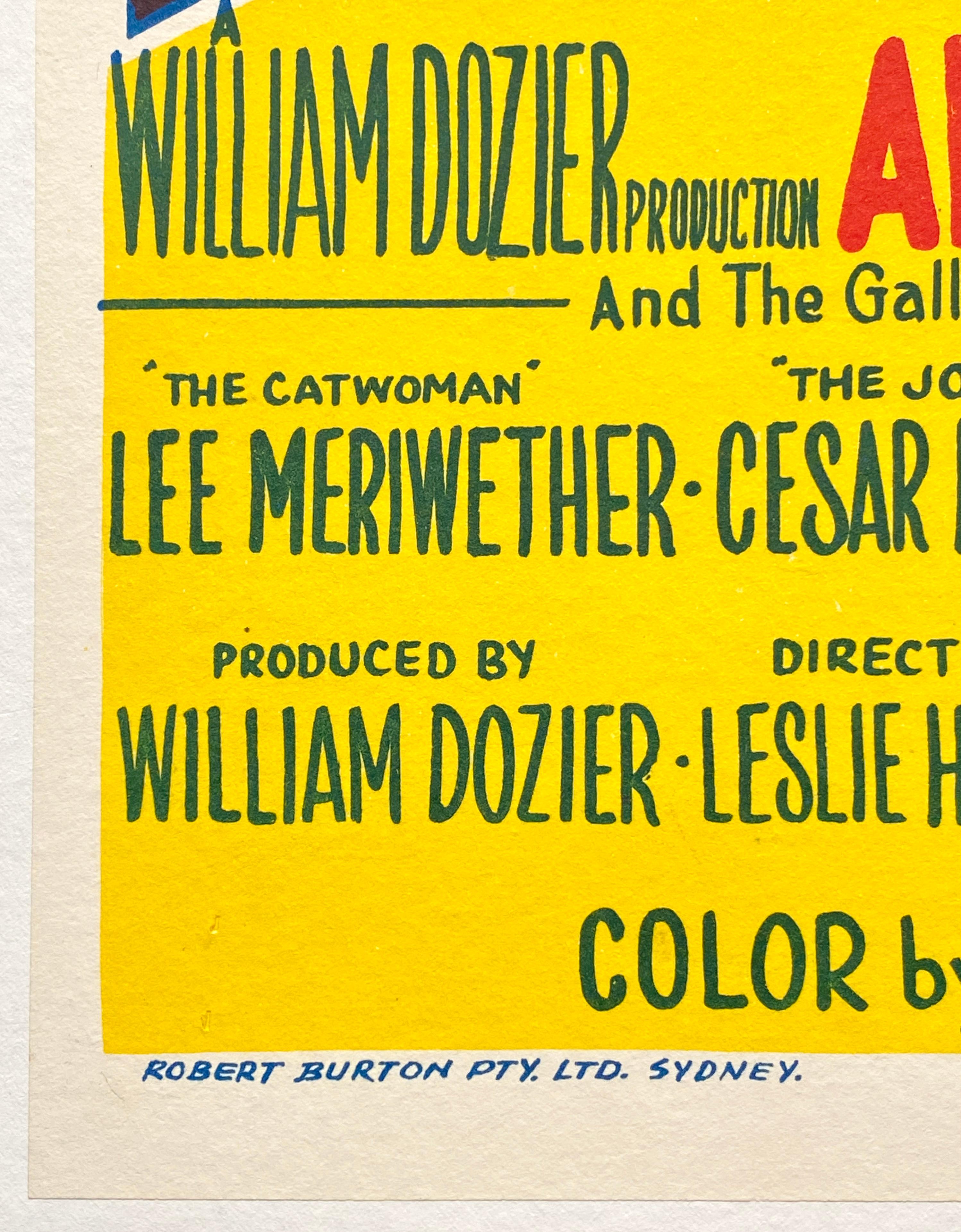Other 'Batman' Original Vintage Australian Daybill Movie Poster, 1966 For Sale
