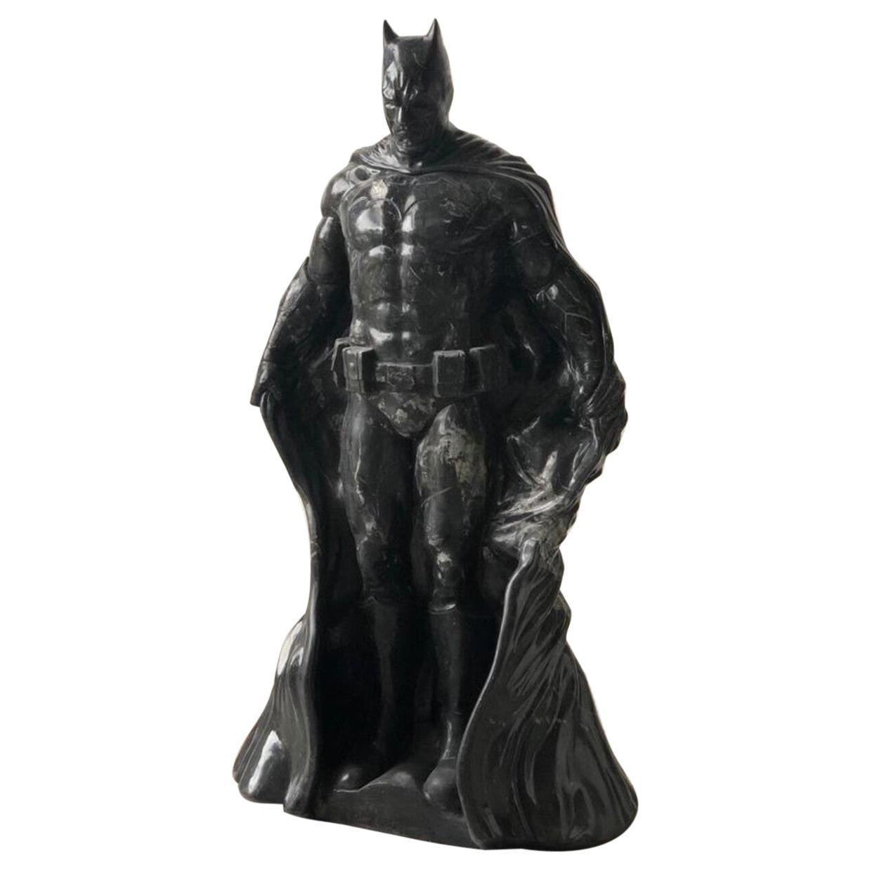 Batman, Natural Height Sculpture in Black Marble