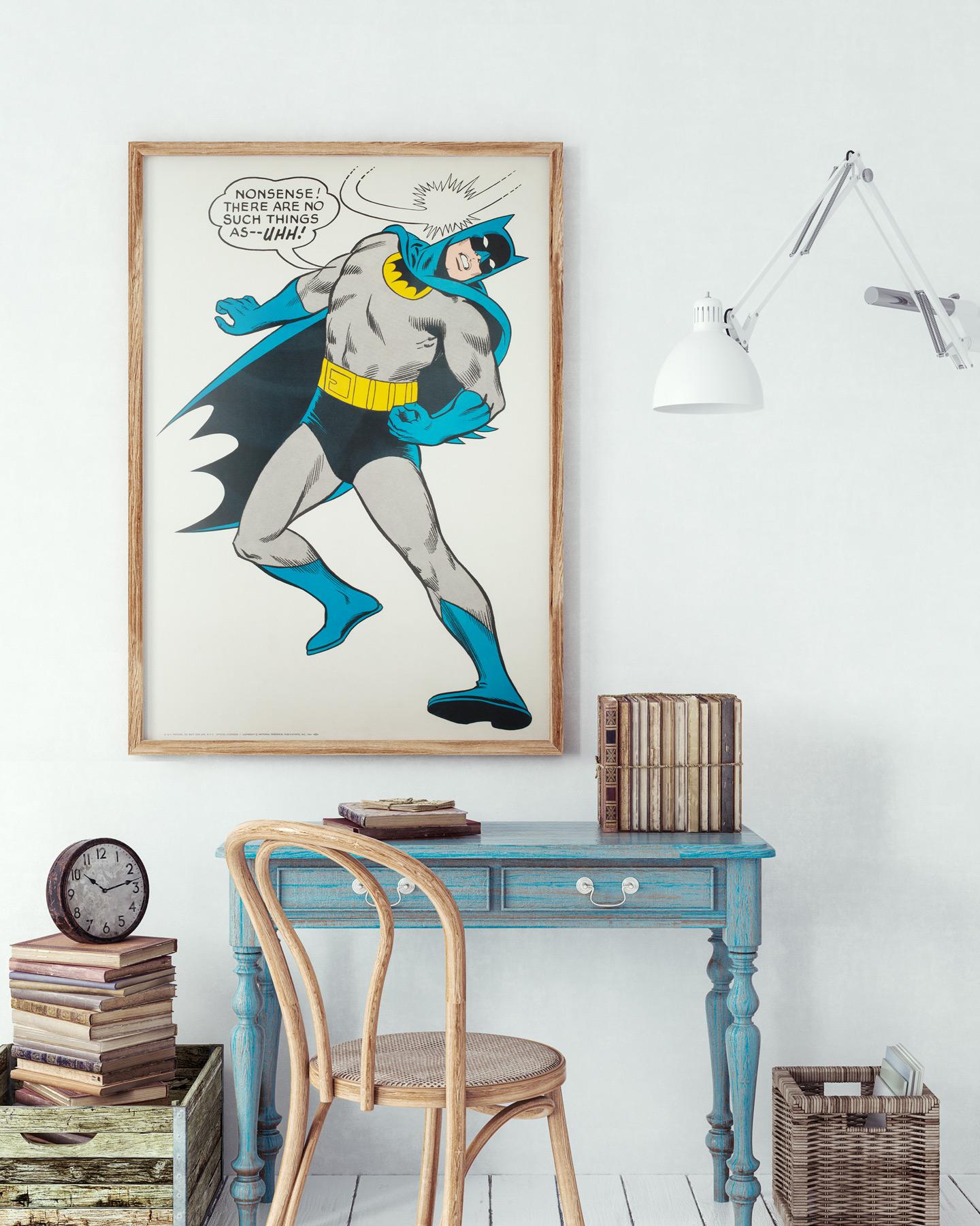 Nonsense! There are no such things as--UHH!

Fabulous original Carmine Infantino 1960s Batman poster - Printed by G & F Posters NYC official licensees Copyright National Periodical Publications Inc 1966. We think that notable comic artist