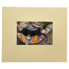 Bats Watercolor by Floss Romm Dworkin, 1980