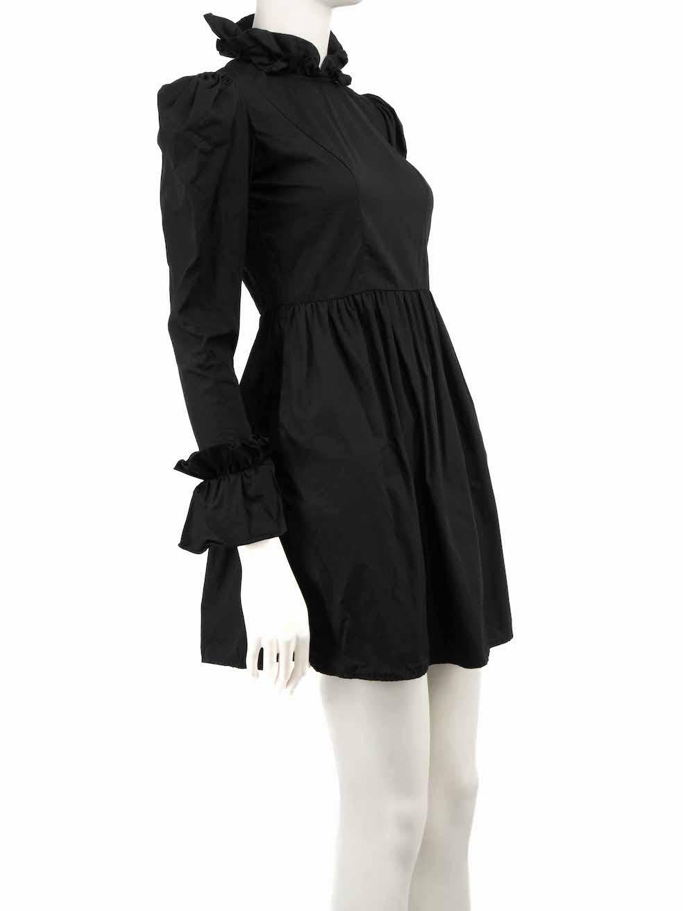 CONDITION is Very good. Hardly any visible wear to dress is evident on this used Batsheva designer resale item.
 
 
 
 Details
 
 
 Black
 
 Cotton
 
 Mini dress
 
 Long sleeves
 
 Ruffles accent
 
 Round neckline
 
 2x Front side pockets
 
 Back