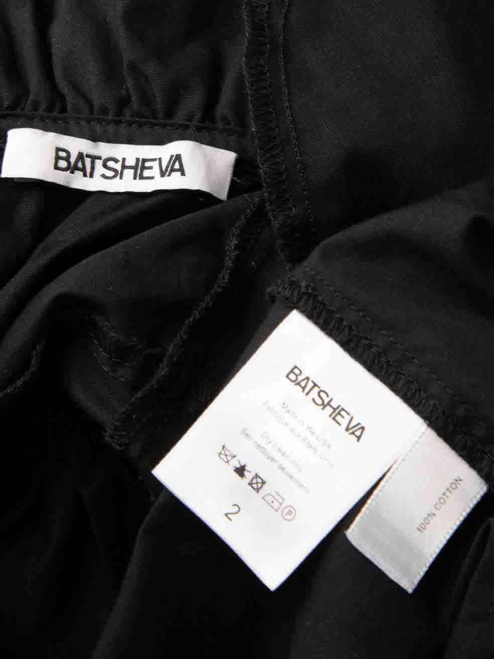 Women's Batsheva Black Collar Ruffle Accent Mini Dress Size XS For Sale