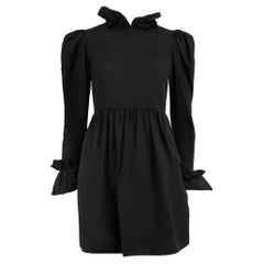 Batsheva, mini robe noire à col volanté, taille XS