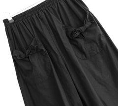 Batsheva Women's Black Cotton Bow Pocket Balloon Pants US2/UK6