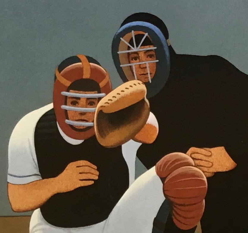 Bateador en Fenway, pintura original de Lynn Curlee Moderno en venta