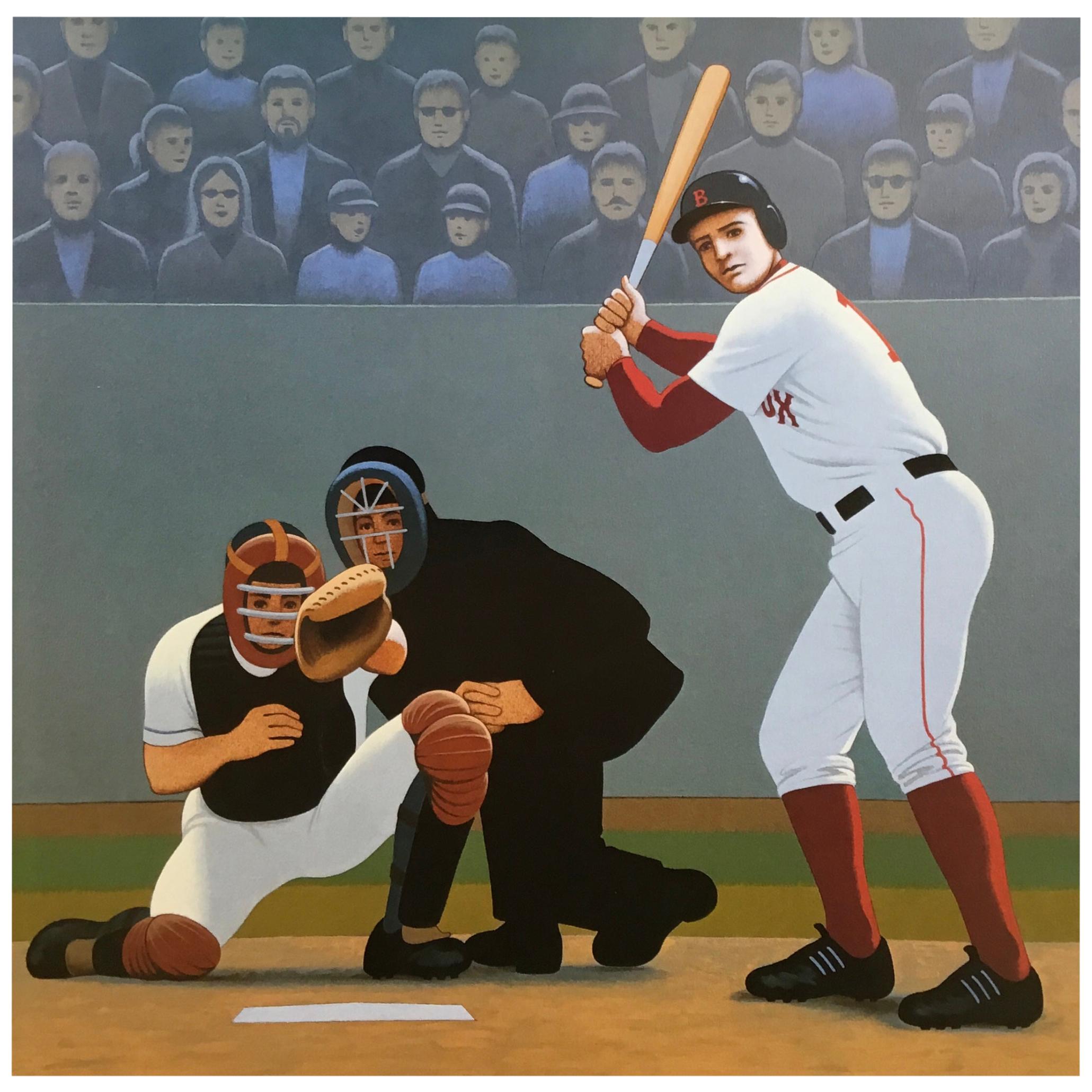 Batter Up at Fenway, Original Painting by Lynn Curlee