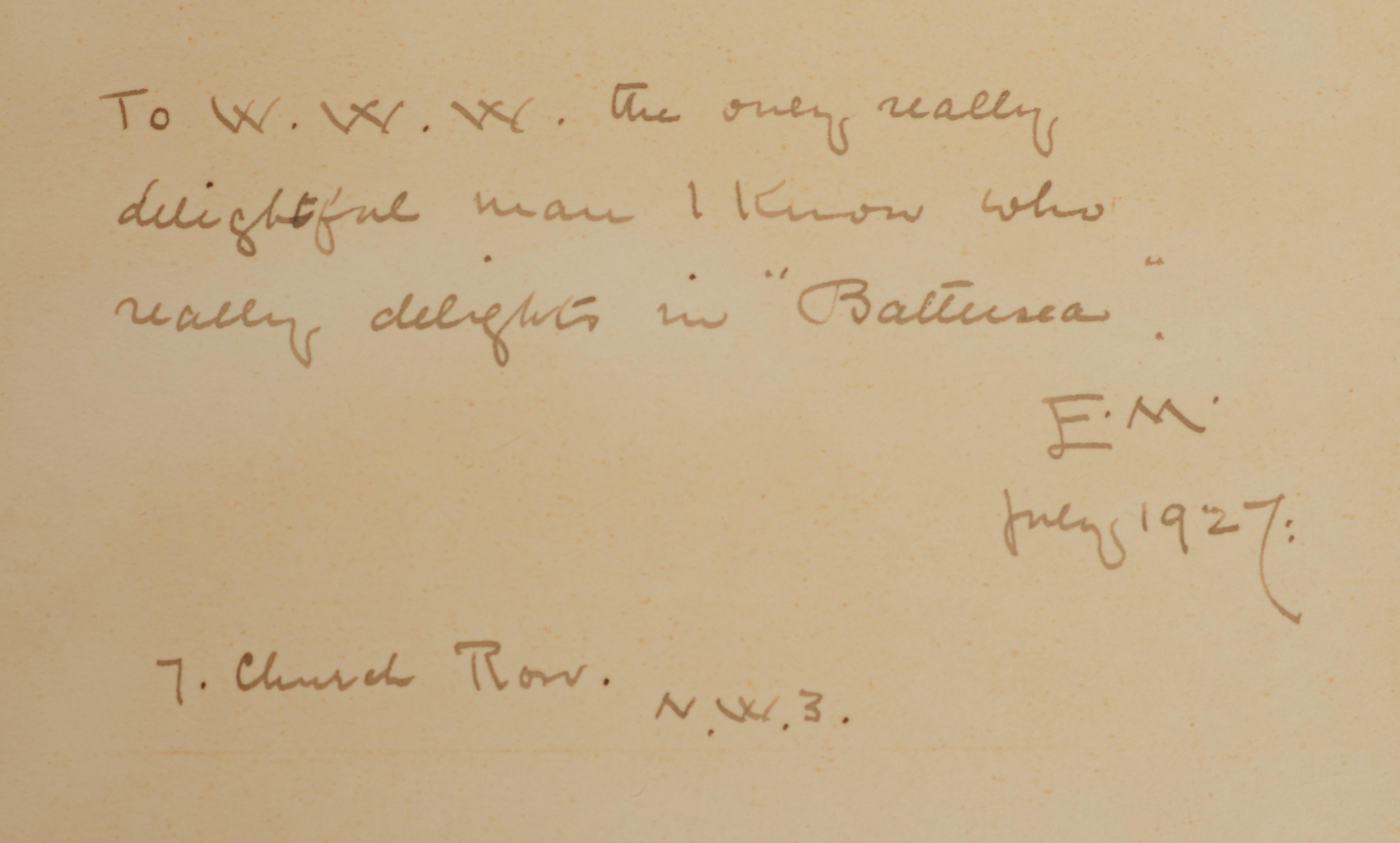 Émaux de Battersea sélectionnés et décrits avec une introduction signée par Egan Mew. Publié par The Medici Society, Londres, 1926. Rare édition reliée signée, dédicacée par l'auteur avec une lettre de 2 pages (jointe) à Mme Radford la remerciant