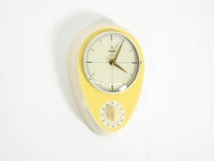 Battery-operated Mid-Century wall clock by Mauthe with a glazed ceramic case
