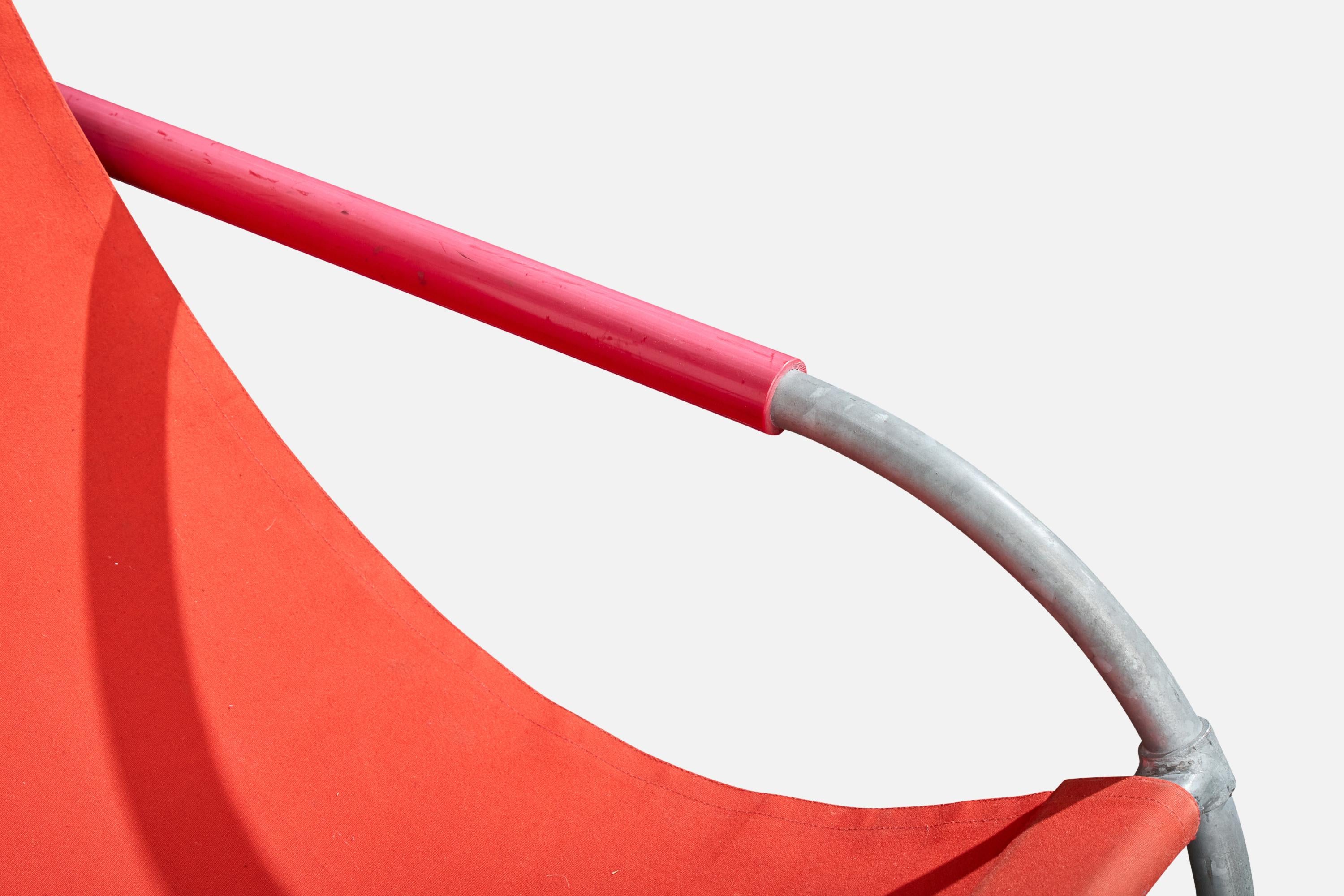 Battista und Gino Giudici, Loungesessel, Stahl, Segeltuch, Schweiz, 1945 im Angebot 6