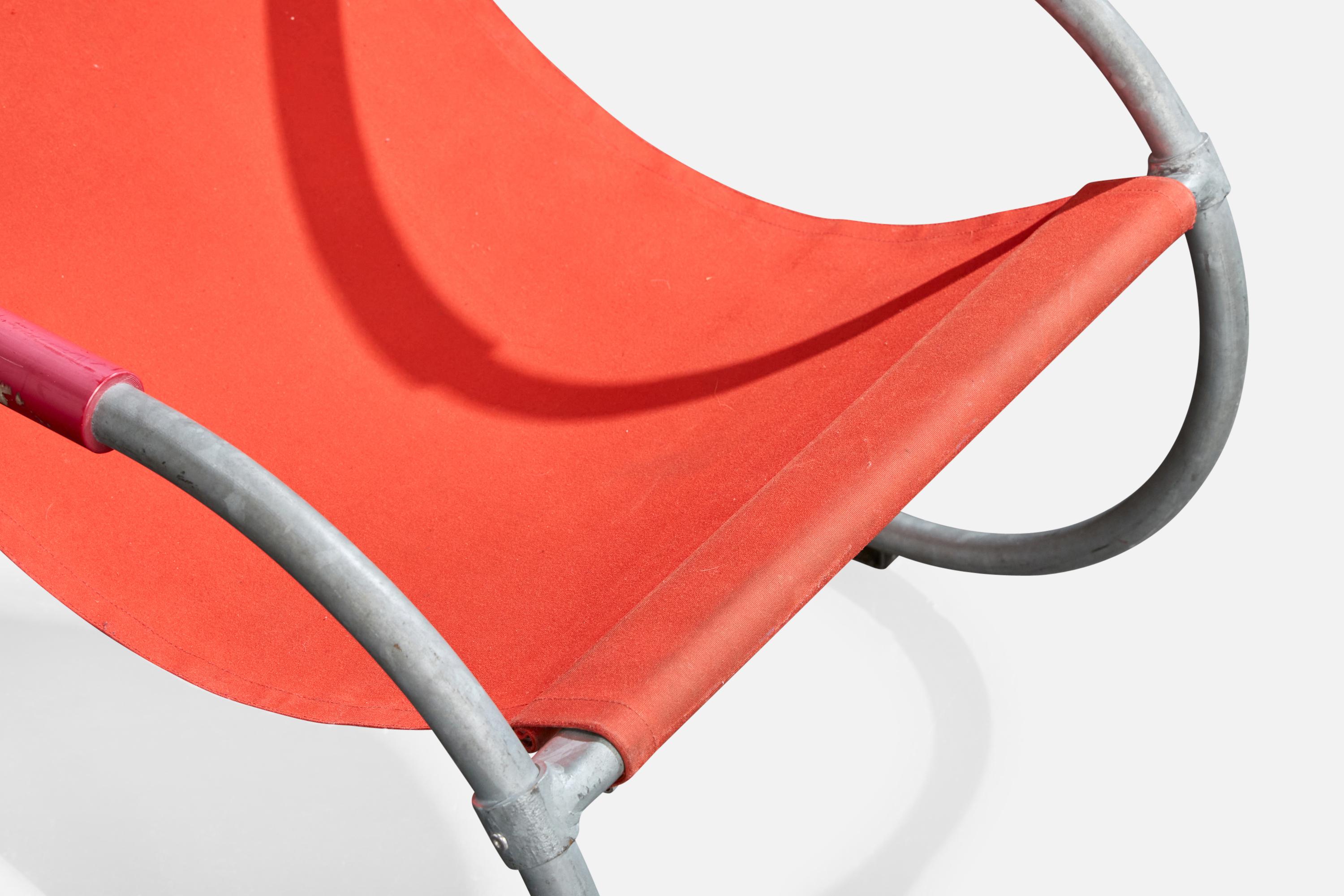 Battista und Gino Giudici, Loungesessel, Stahl, Segeltuch, Schweiz, 1945 im Angebot 7