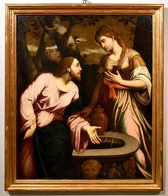Christ Samaritan Del Moro Paint Oil on canvas Old master 16th/17th Century Art 