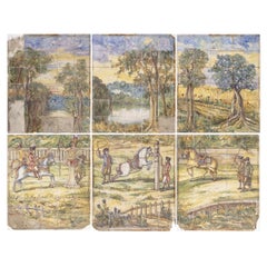 Battistini - Huge Panel of Tiles in Faience (215 cm - 85 inches)
