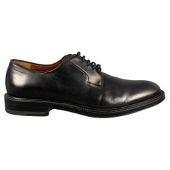 BATTISTONI Size 10.5 Black Leather Lace Up Shoes