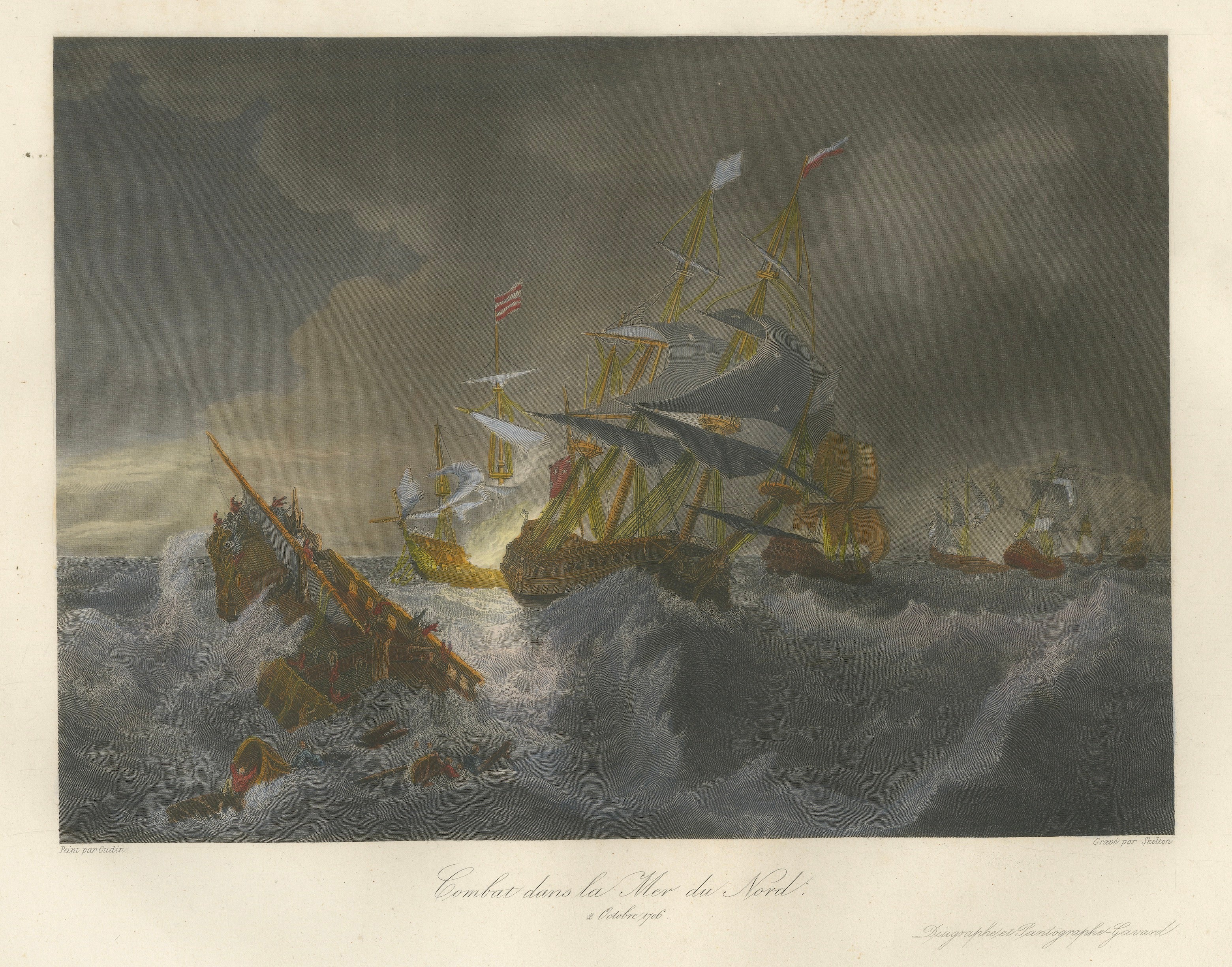 Battle in the North Sea at Calais after Théodore Gudin, c.1845