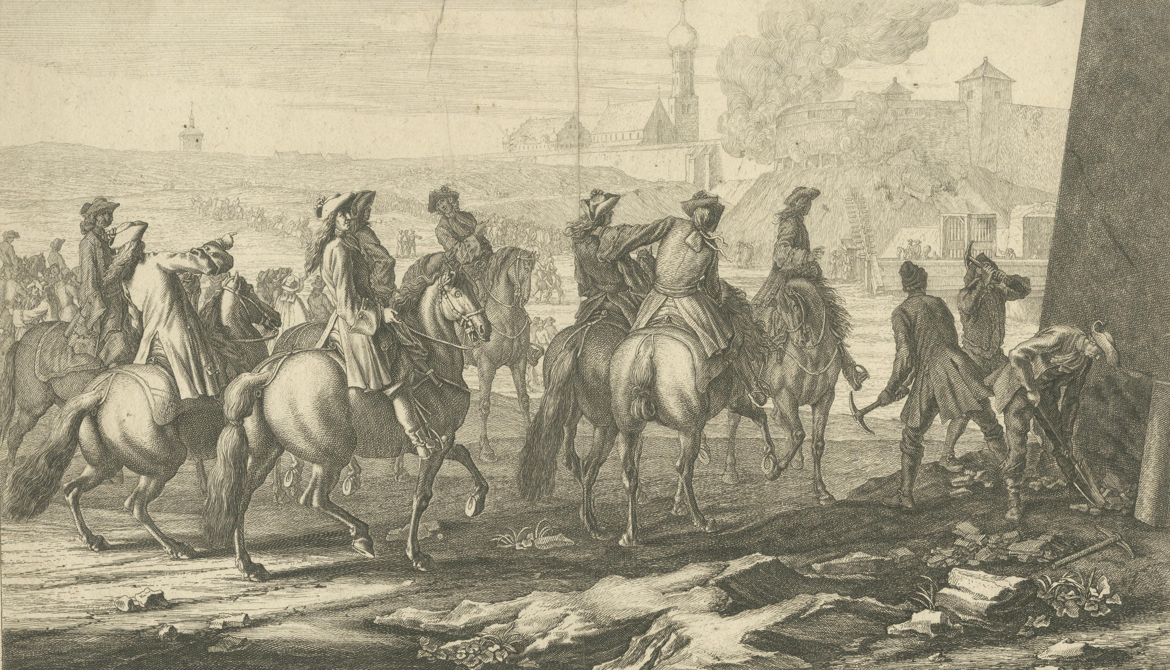 Battle of Augsburg 1703 – Bavarian Succession War, Rugendas Engraving