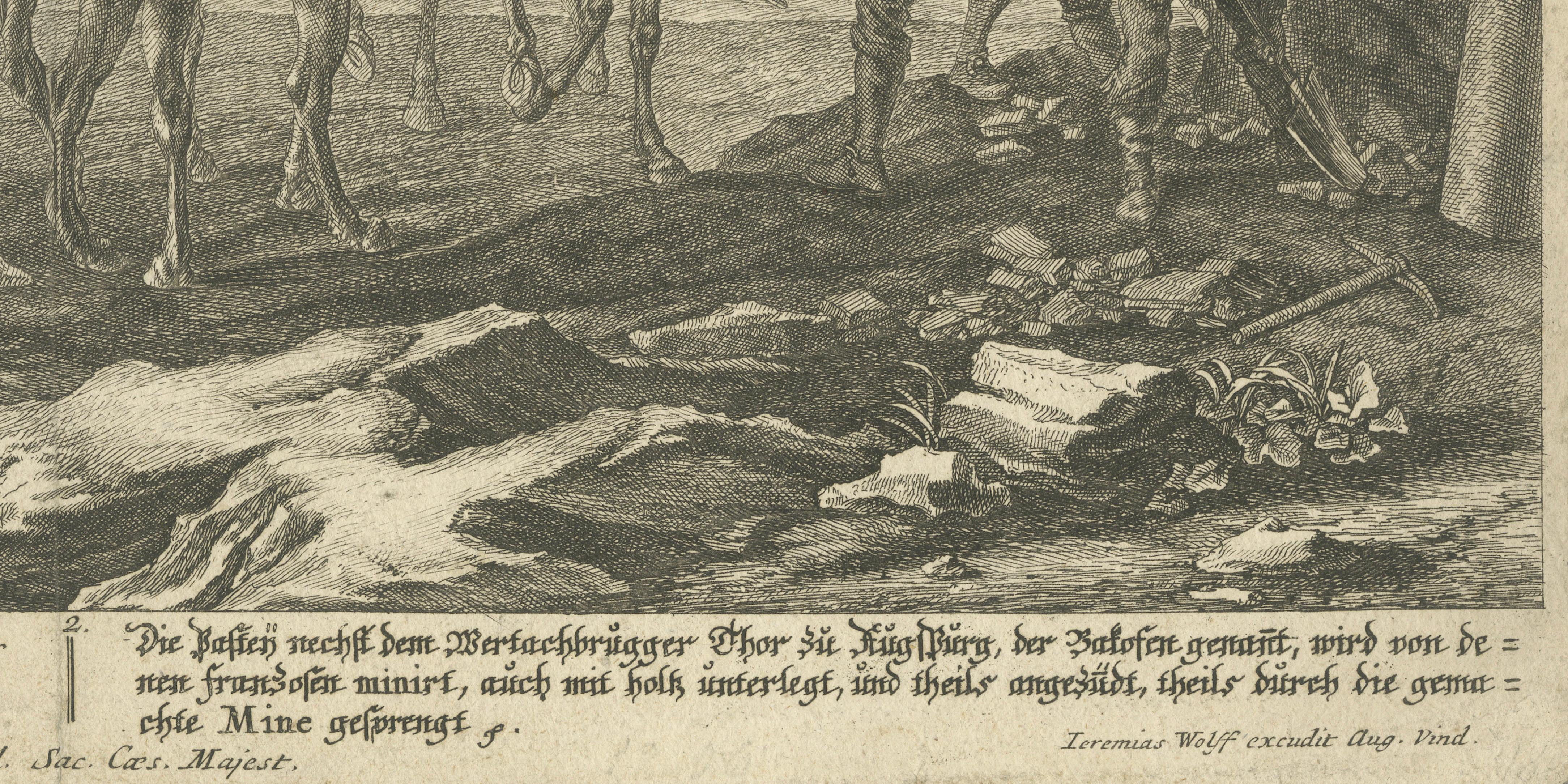 Battle of Augsburg 1703 – Bavarian Succession War, Rugendas Engraving