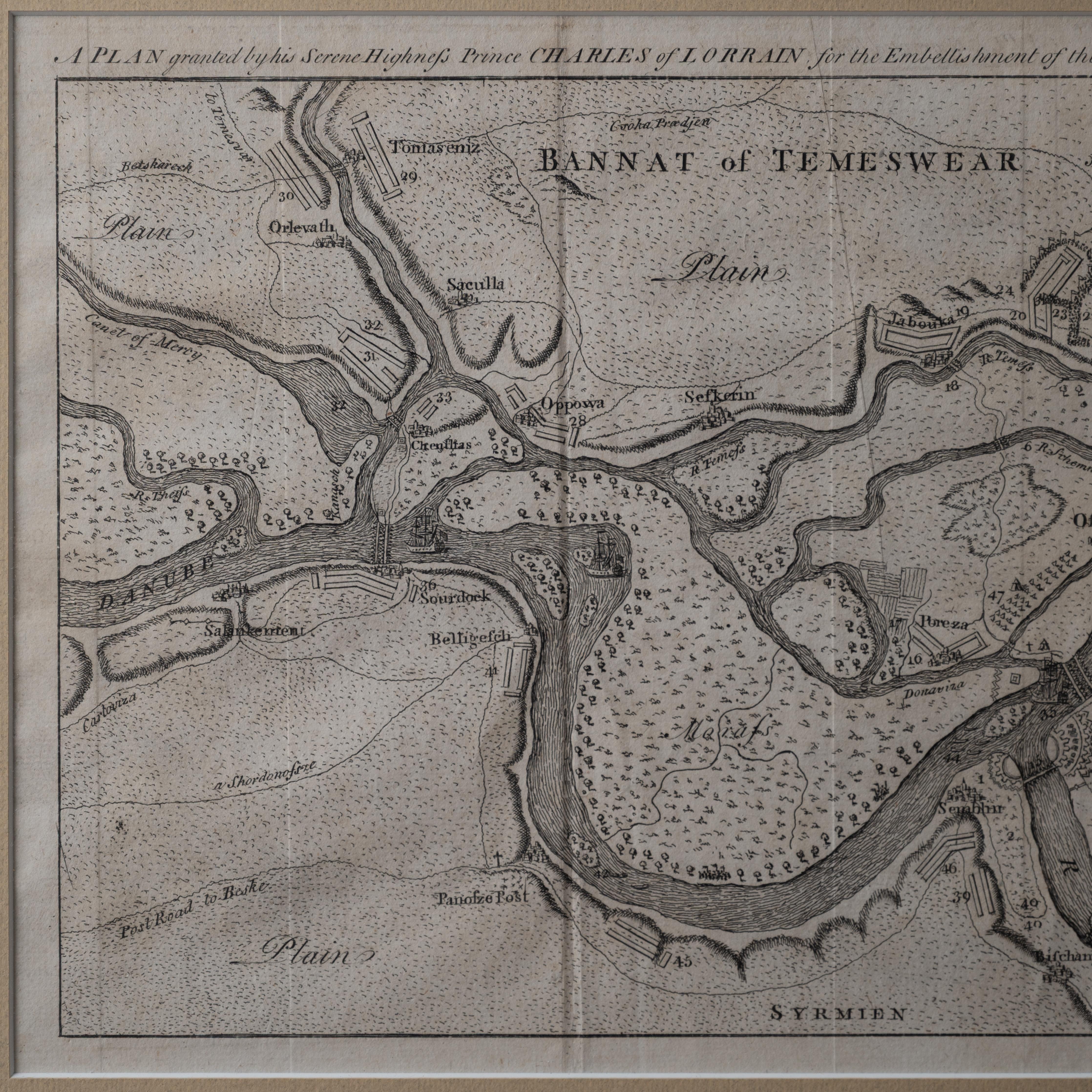 Mid-18th Century Battle of Grocka Campaign Map, 1753 - James Oglethorpe, John Lindsay, Henry Köpp For Sale