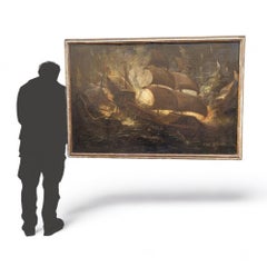 Battle Of Lepanto, 118x172cm, Oil On Canvas, Framed, 17th Century