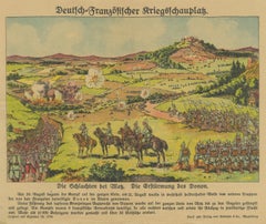 Battle of Metz 1914 Color Lithograph Print, WWI Historical Scene