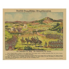 Battle of Metz 1914 Color Lithograph Print, WWI Historical Scene