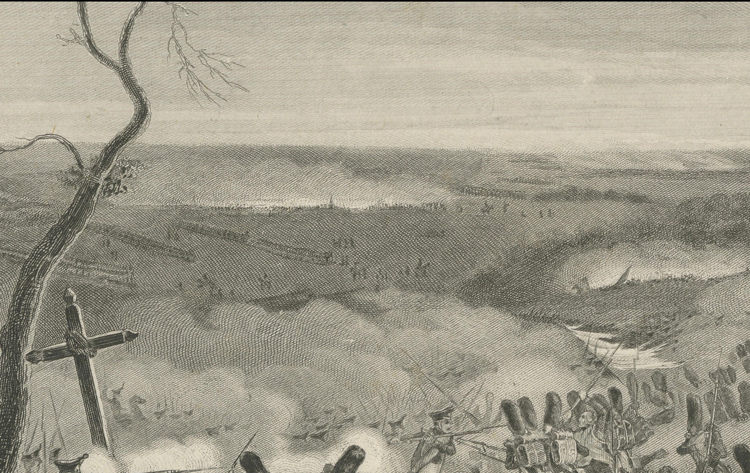 Engraved Battle of Montmirail, February 11, 1814 - Iconic Napoleonic War Engraving For Sale