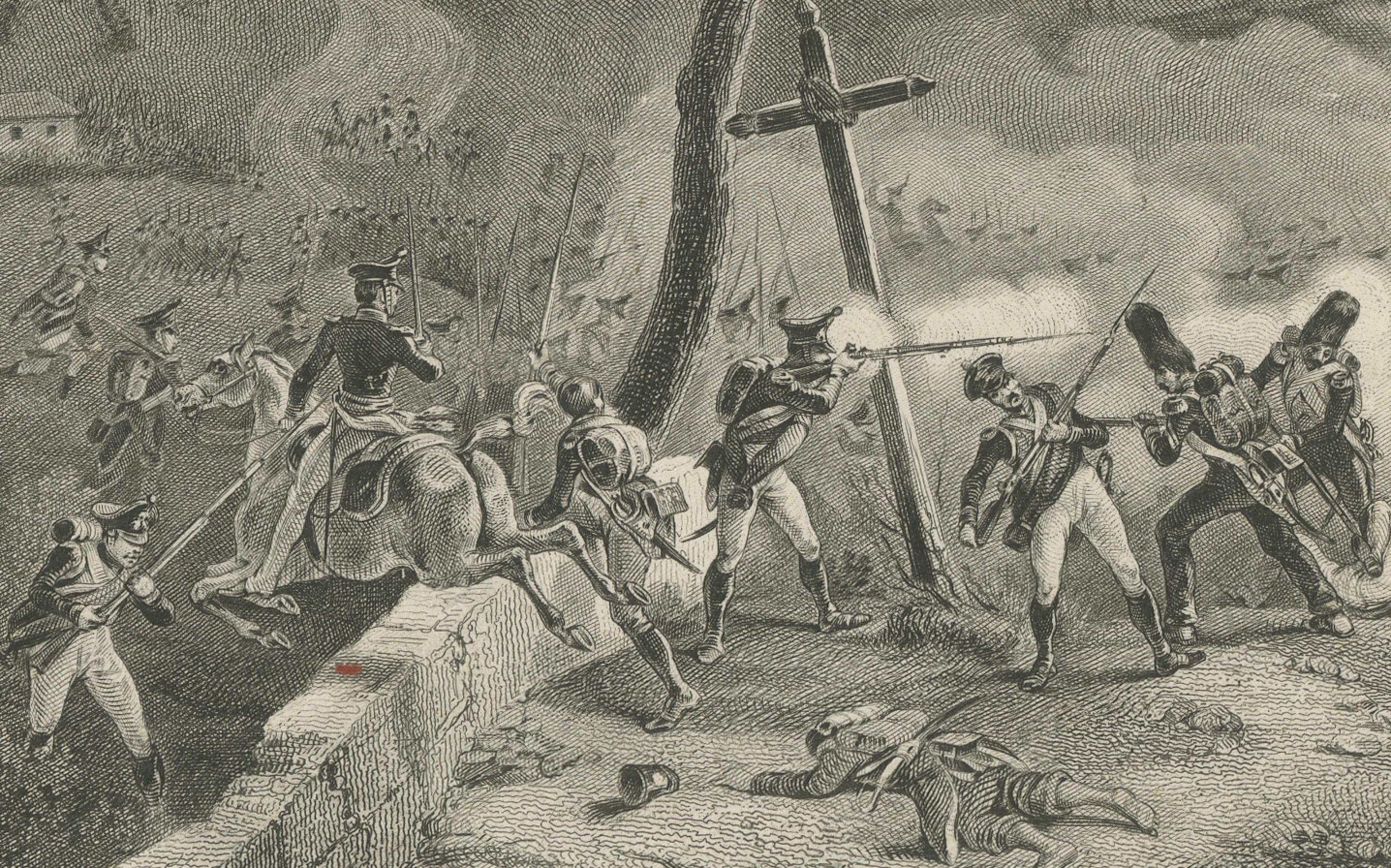 Paper Battle of Montmirail, February 11, 1814 - Iconic Napoleonic War Engraving For Sale