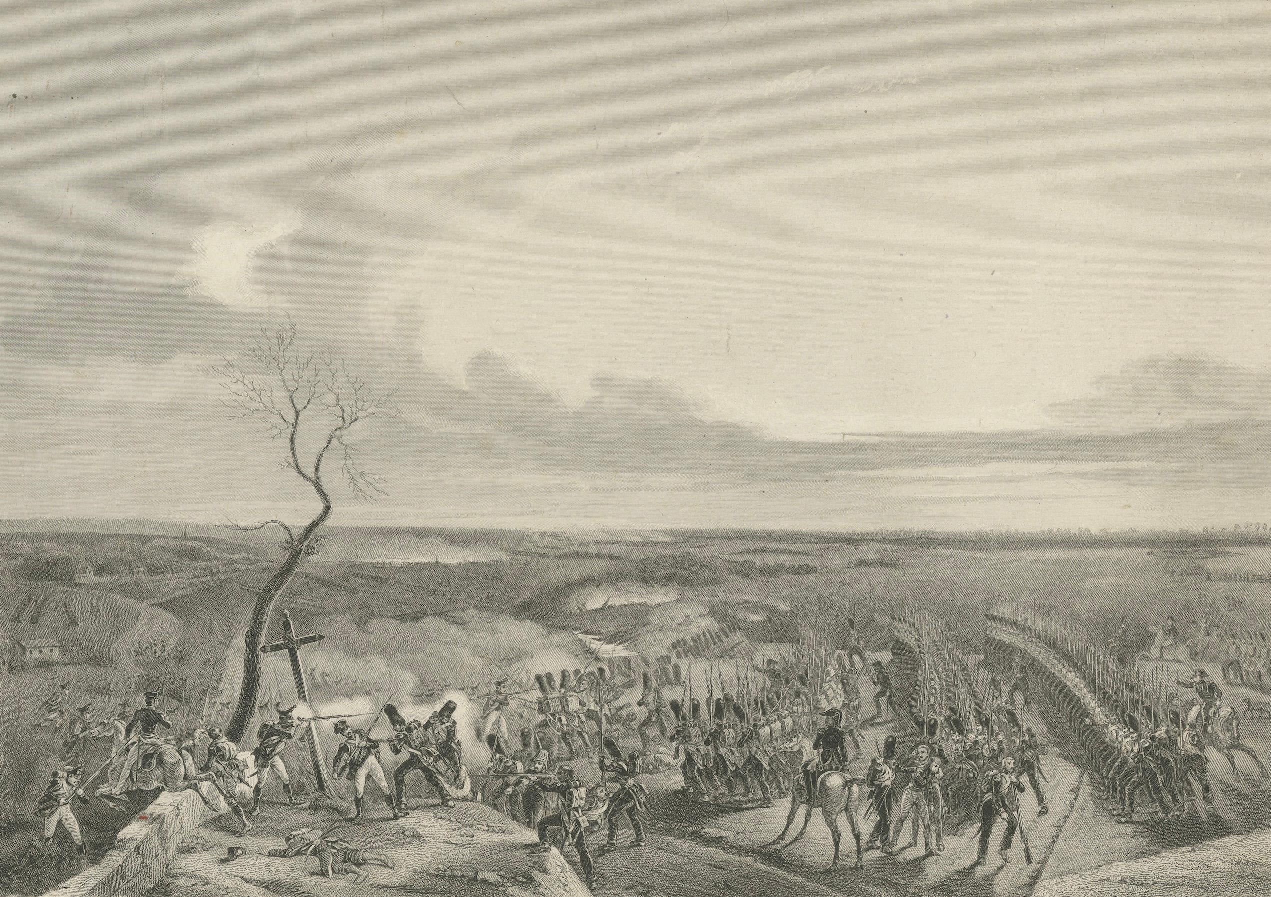 Battle of Montmirail, February 11, 1814 - Iconic Napoleonic War Engraving For Sale 1