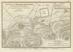 Battle of Plataea Ancient Greece Military Map by Ambroise Tardieu, 1825