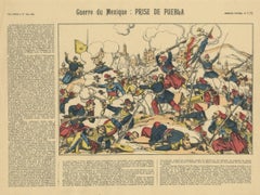 Battle of Puebla, French Intervention in Mexico, Épinal Print, 1863