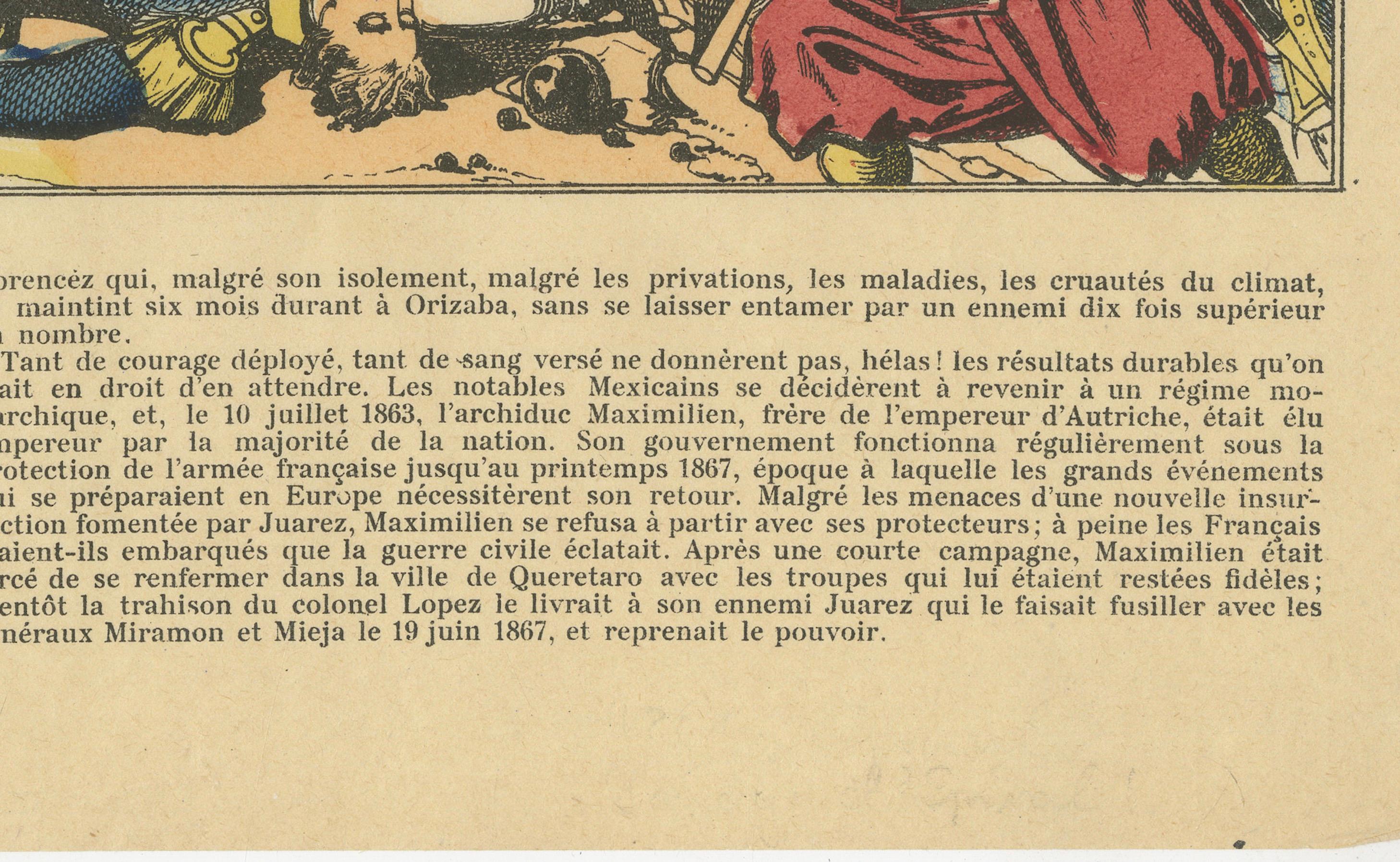 Battle of Puebla, French Intervention in Mexico, Épinal Print, 1863