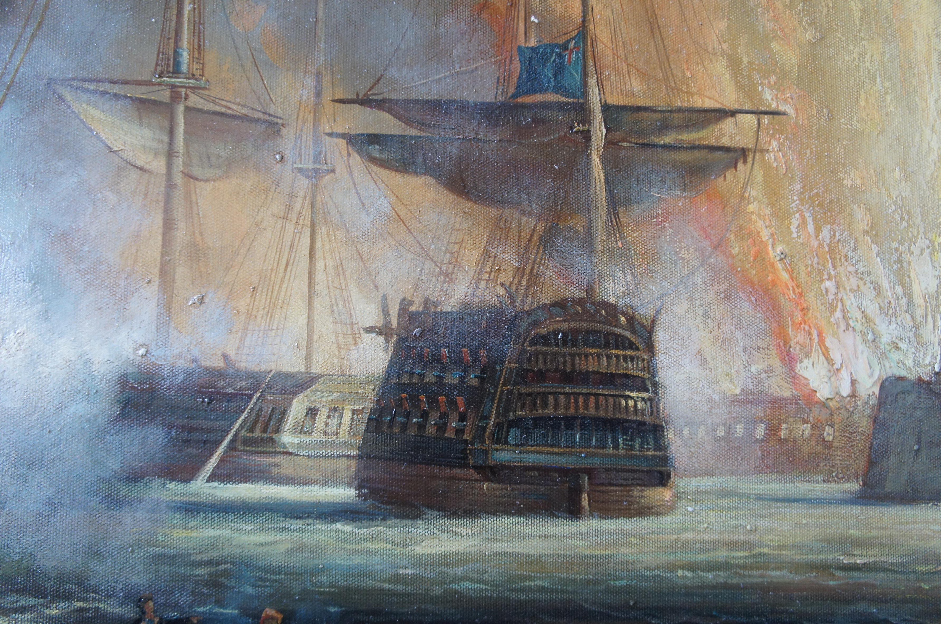 Canvas Battle of Quiberon Monumental British Maritime Nautical Naval Oil Painting