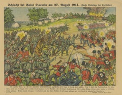 Battle of Saint-Quentin 1914 – WWI German Illustrated War Print, Lithograph