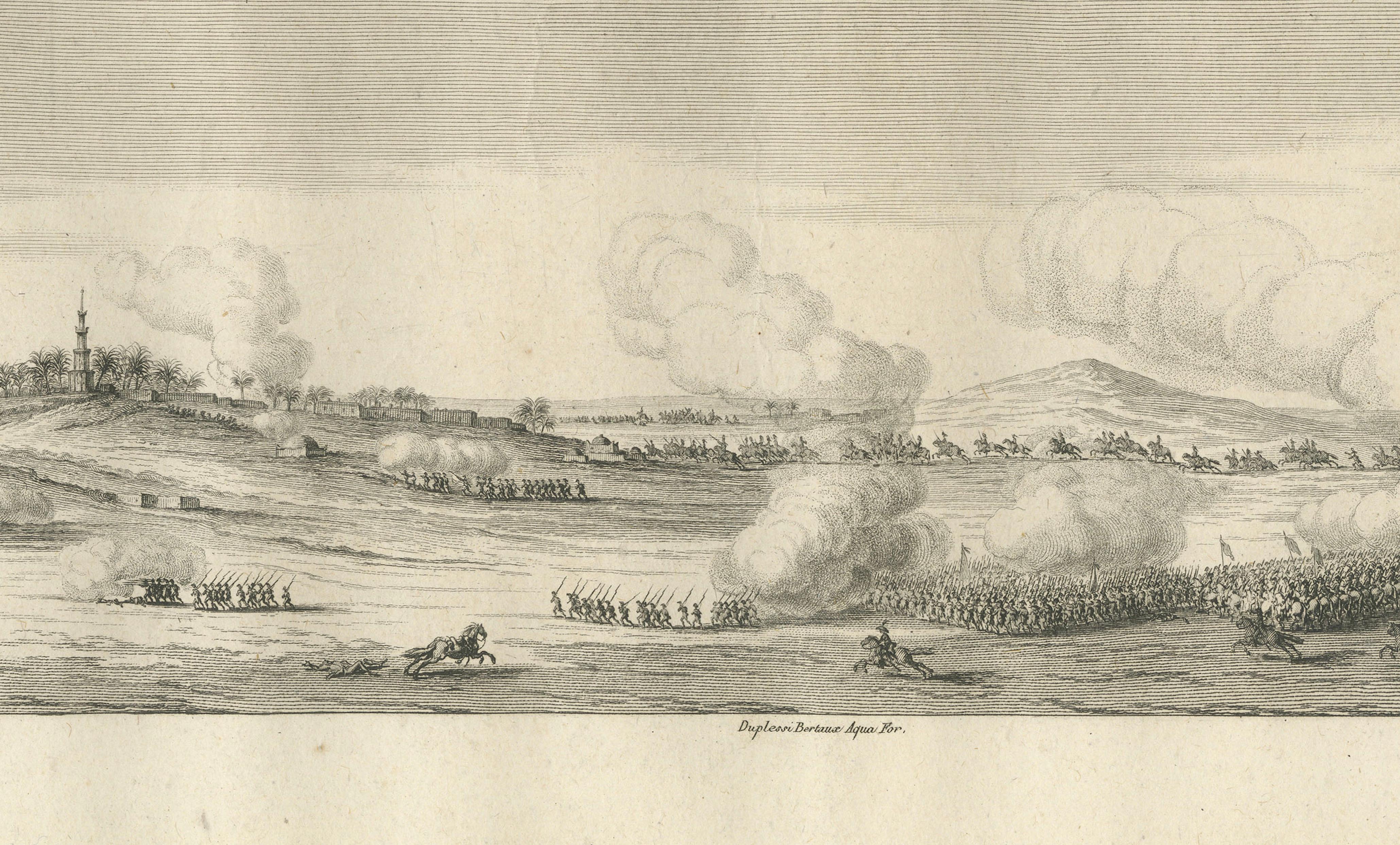 Battle of Samannoud, Denon in Egypt, Napoleon Egypt Campaign Engraving, 1802