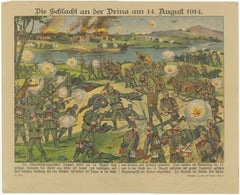 Battle of the Drina, 14 August 1914 – Austro-Serbian Front, WWI Color Print