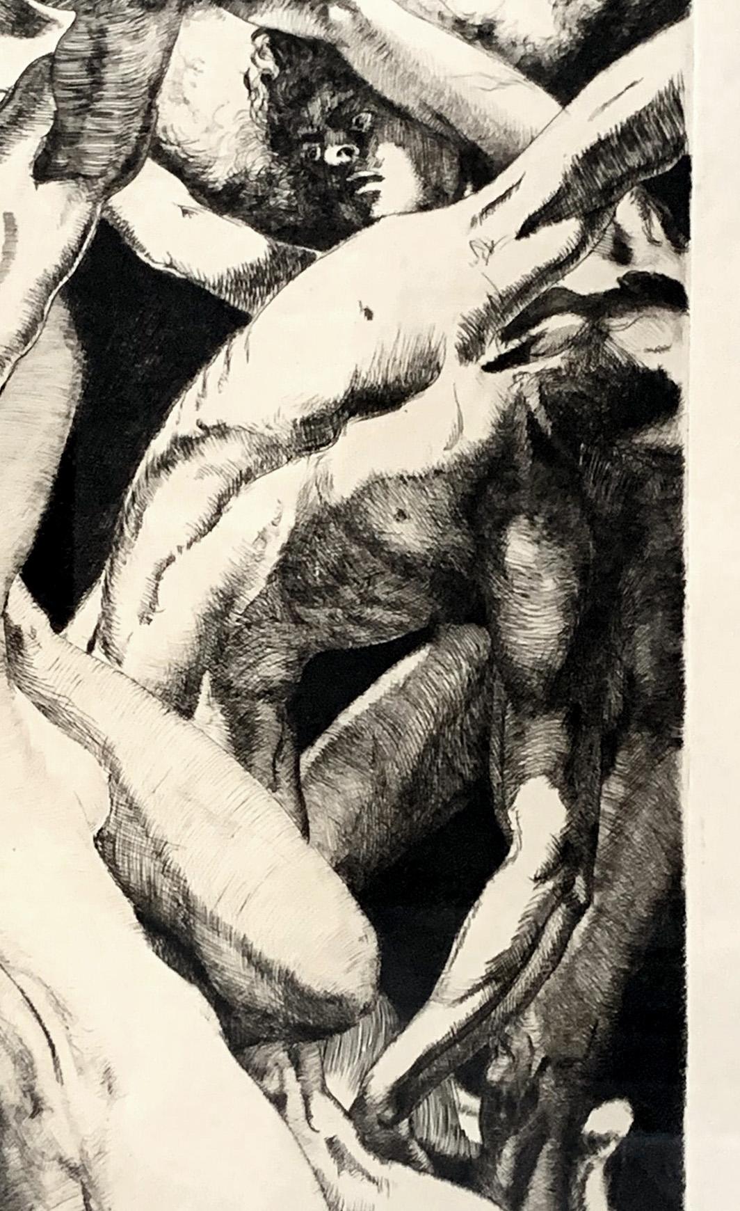 „Battle of the Nudes“, seltener signierter Art-Déco-Druck von Willy Pogany (Art déco) im Angebot