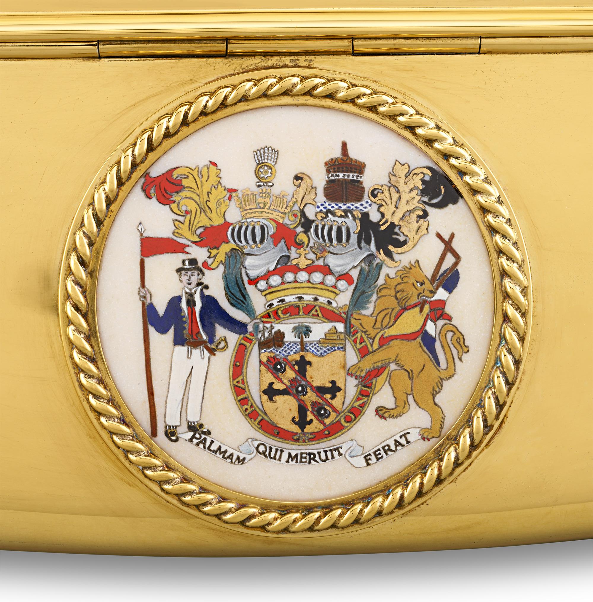 XXIe siècle et contemporain Coffret de la bataille de Trafalgar bicentenaire en argent doré en vente