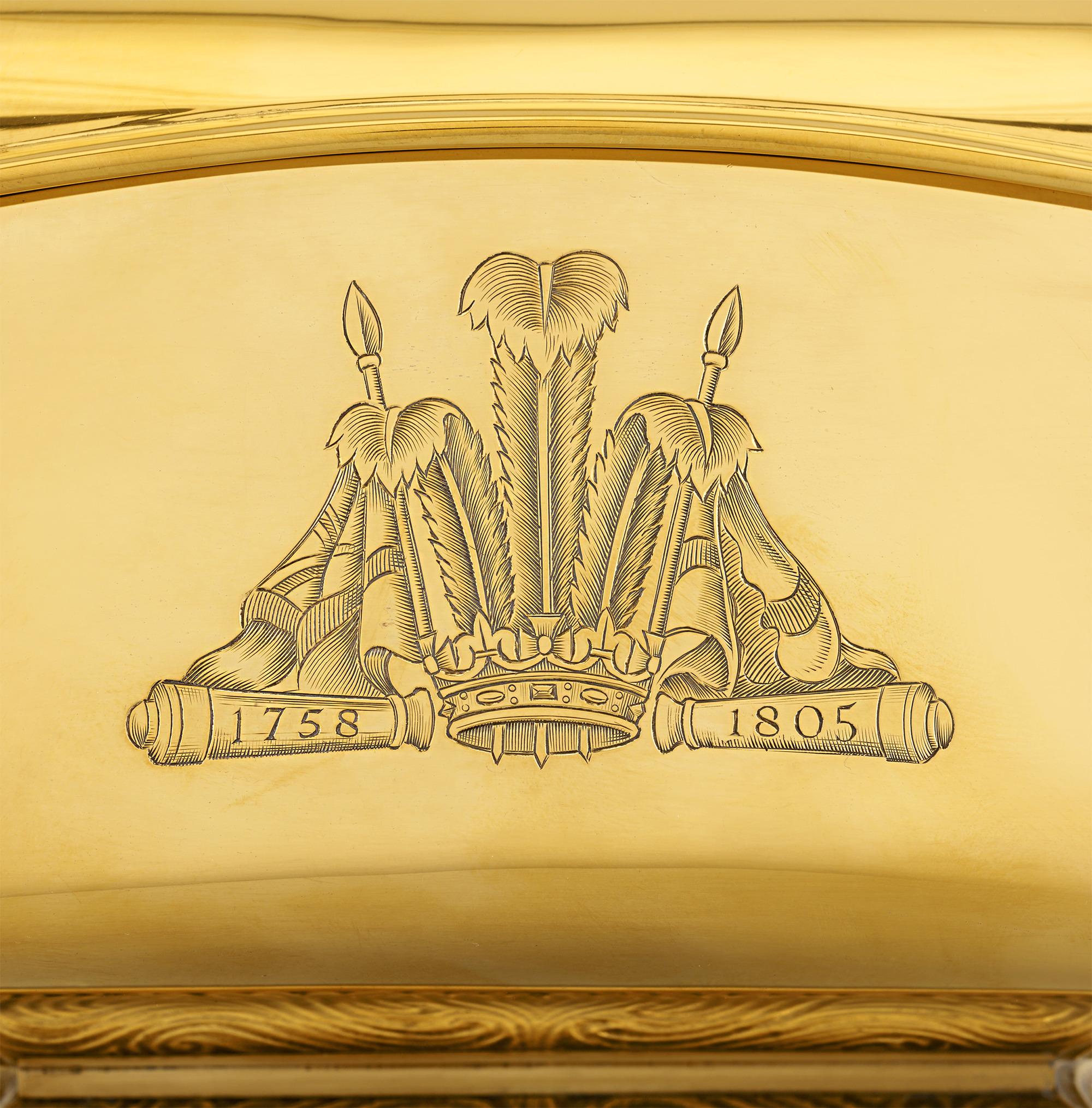 Gold Battle of Trafalgar Bicentennial Silver-Gilt Casket For Sale