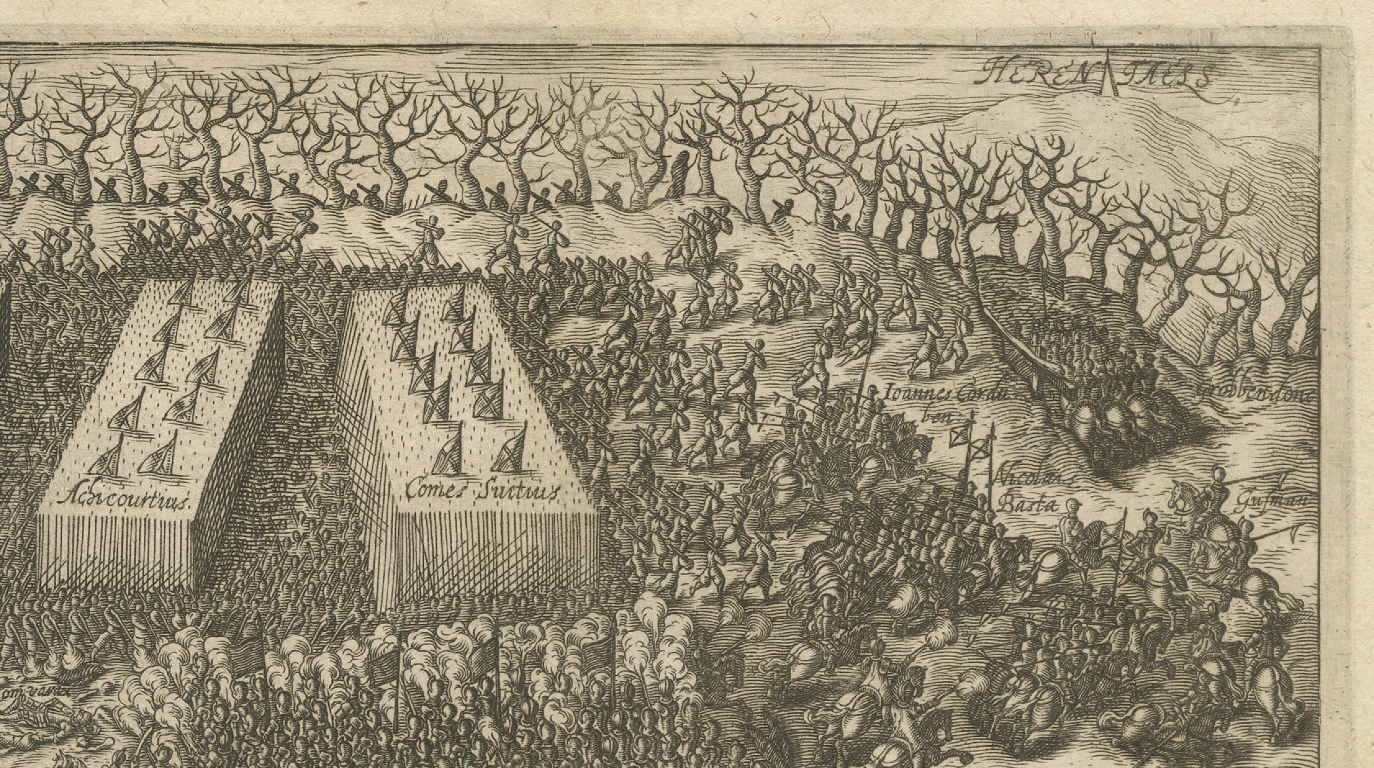 18th Century Battle of Turnhout 1597 – Dutch and English Victory over Spanish, Published 1700 For Sale