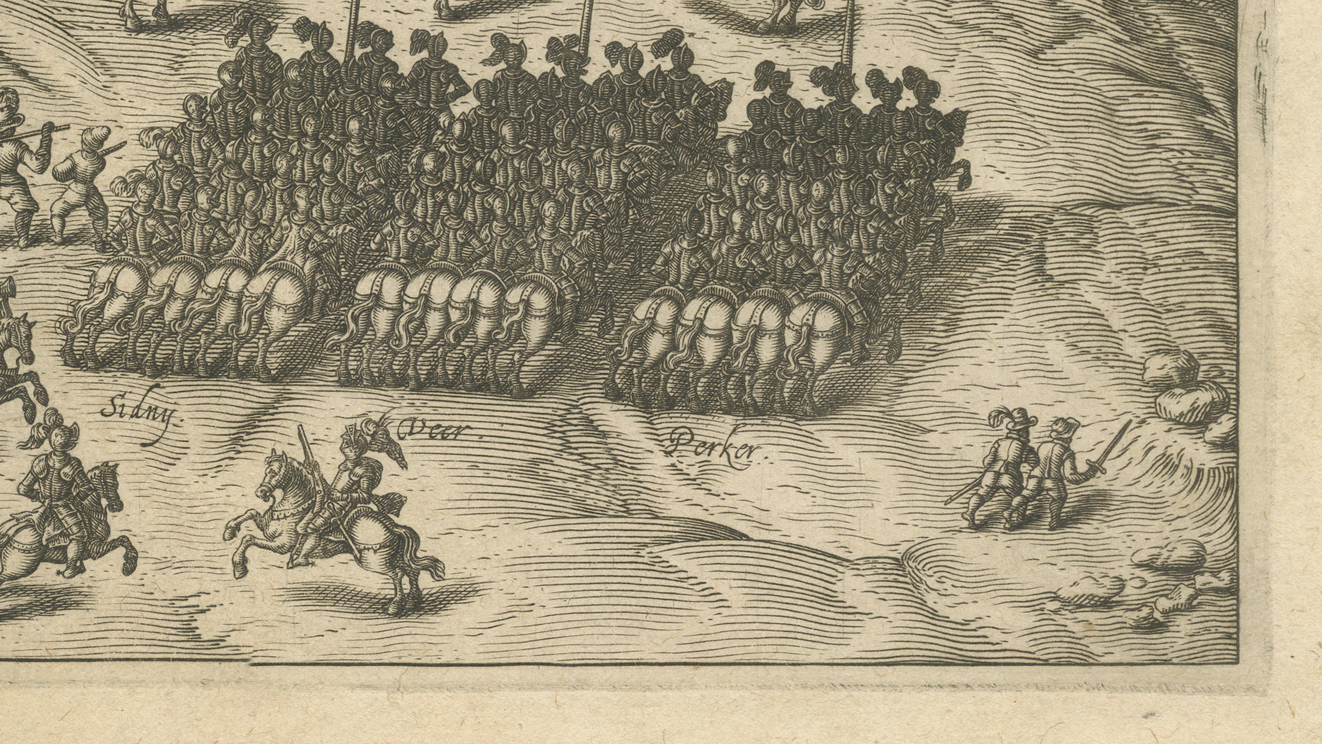Paper Battle of Turnhout 1597 – Dutch and English Victory over Spanish, Published 1700 For Sale