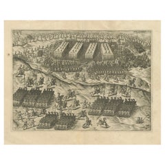 Bataille de Turnhout 1597 - Victoire des Hollandais et des Anglais sur les Espagnols, publiée en 1700